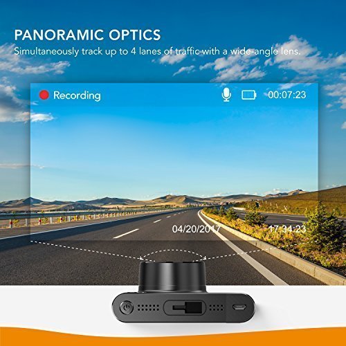 Anker Roav DashCam A1, Dash Cam for Car, Driving Recorder, 1080p FHD LCD Screen, Nighthawk Vision, Wide Angle Lens, Wi-Fi, G-Sensor, WDR, Loop Recording, Night Mode, Motion Detection, Dedicated App