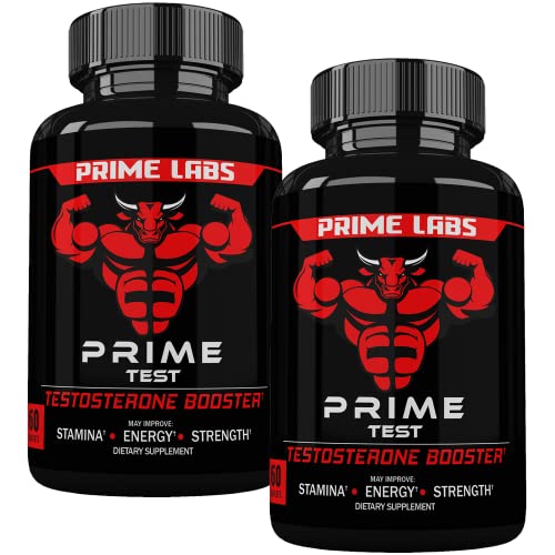 Prime Labs - Men's Test Booster (2-Pack) - Natural Stamina, Endurance and Strength Booster