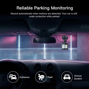 APEMAN Mini Dash Cam 1080P Full HD Dash Camera for Cars Recorder Super Night Vision, 170° Wide Angle, Motion Detection, Parking Monitoring, G-Sensor, Loop Recording