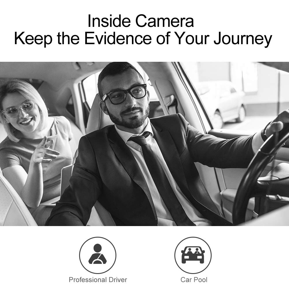 AKASO Trace 1 Dual Dash Cam for Cars, Car Dash Camera Front 1080P60 Dual 1080P30 340° Coverage Infrared Night Vision with Sony STARVIS Loop Recording G-Sensor Support max. 128GB Card