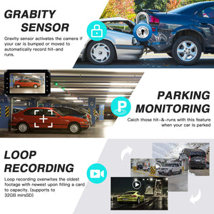 Dash Cam, Amuoc 1080P FHD DVR Car Driving Recorder 3 Inch LCD Screen 170° Wide Angle, G-Sensor, WDR, Parking Monitor, Loop Recording, Motion Detection